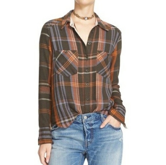 Free People Tops - Free People Wesley Plaid Button Down Shirt